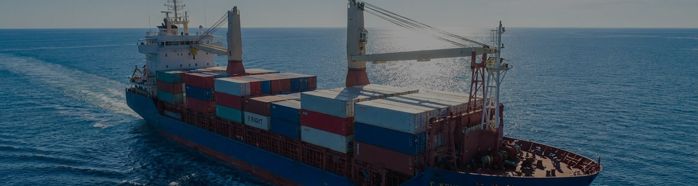 Cargo ship sailing on the sea